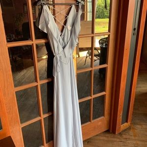 Wayf Baby Blue Wrap Dress